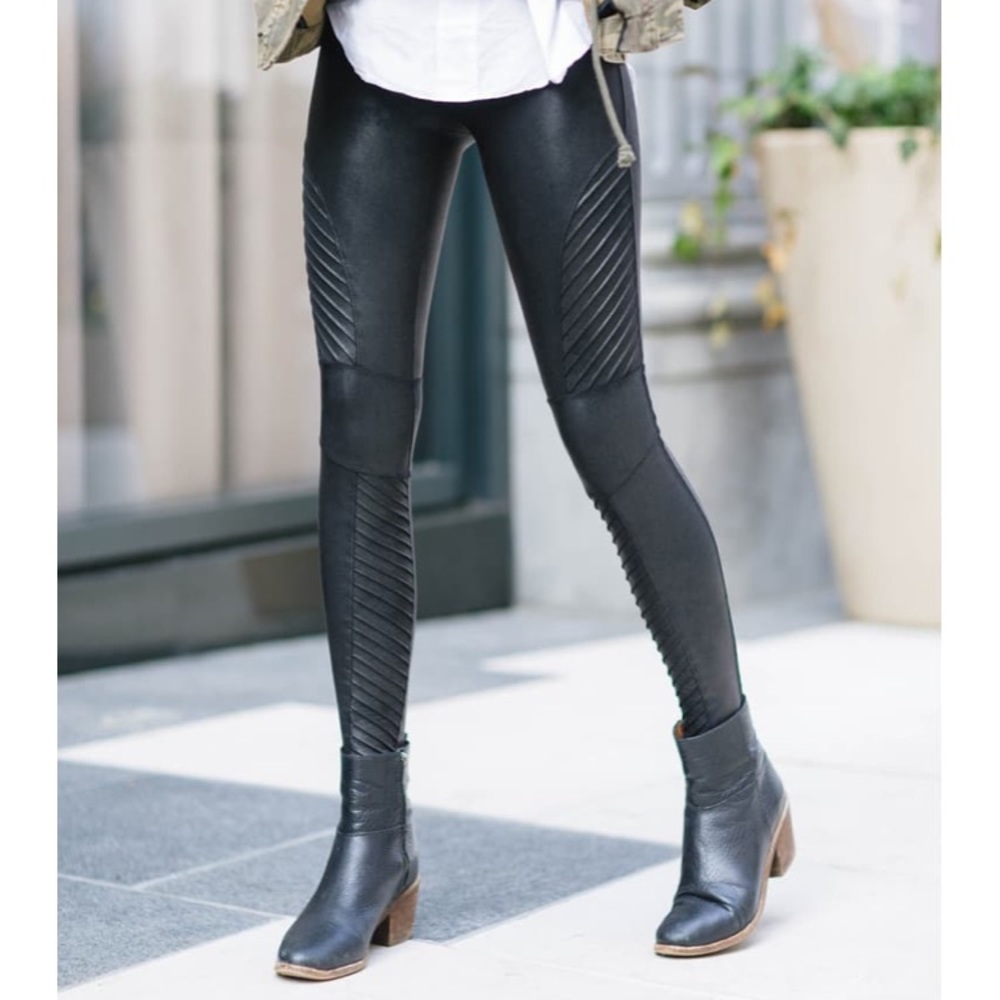 Spanx Faux Leather Moto Leggings